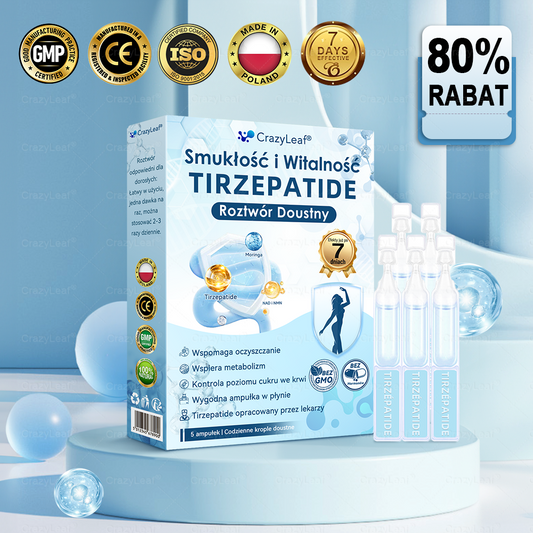 CrazyLeaf® Szczupłość i Witalność Tirzepatide – doustny roztwór wspierający odchudzanie, ciśnienie i poziom cukru