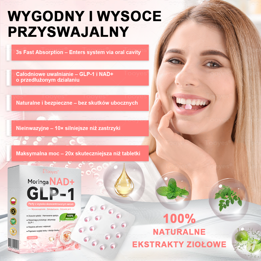 Oficjalny Autoryzowany Sklep – Tooyes® GLP-1 Perły z wysoko skoncentrowanym serum – NAD+, Moringa i HCA — skuteczna formuła dla Twojego ciała i zdrowia. Stworzone przez specjalistów, którym możesz zaufać.