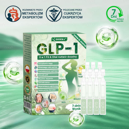 🌱 DOOEKA® GLP-1 8 w 1 Fit & Vital roztwór doustny – Raz dziennie, widoczne zmiany w ciągu 7 dni / W przypadku otyłości, zdrowia serca i układu krążenia, cukrzycy, bezdechu sennego, zdrowia jelit, problemów ze stawami i wielu innych
