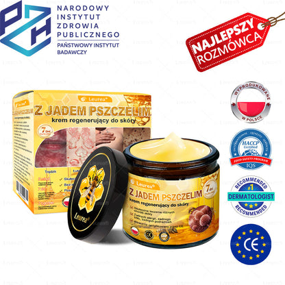 Leurea® Krem z Jadem Pszczelim 🔥 Regeneracja skóry, redukcja zmarszczek i promienny wygląd – 50 ml