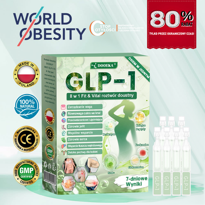 𝑫𝑶𝑶𝑬𝑲𝑨® GLP-1 8 w 1 Fit & Vital roztwór doustny – ✔️ Raz dziennie, widoczne zmiany w ciągu 7 dni / W przypadku otyłości, zdrowia serca i układu krążenia, cukrzycy, bezdechu sennego, zdrowia jelit, problemów ze stawami i wielu innych